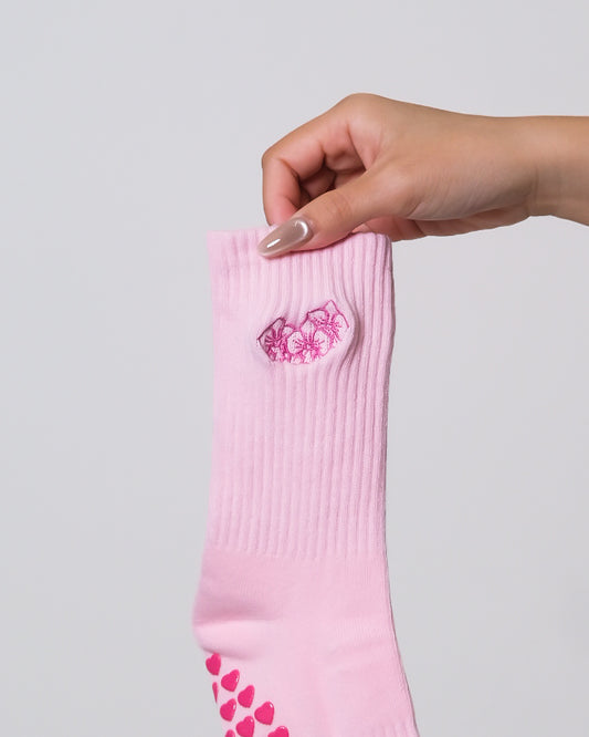 Blossom Grip Socks in Pink