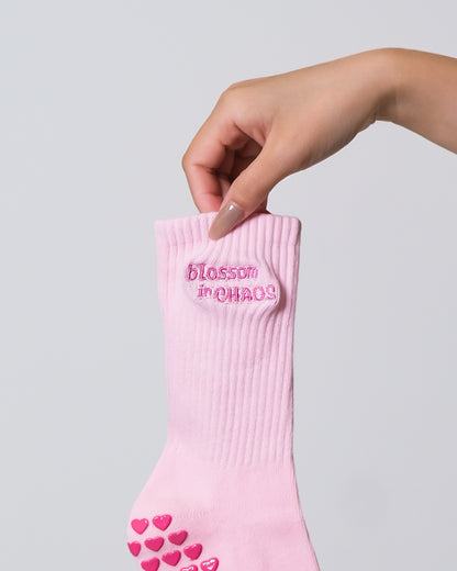 Blossom Grip Socks in Pink