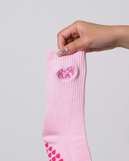 Blossom Grip Socks in Pink